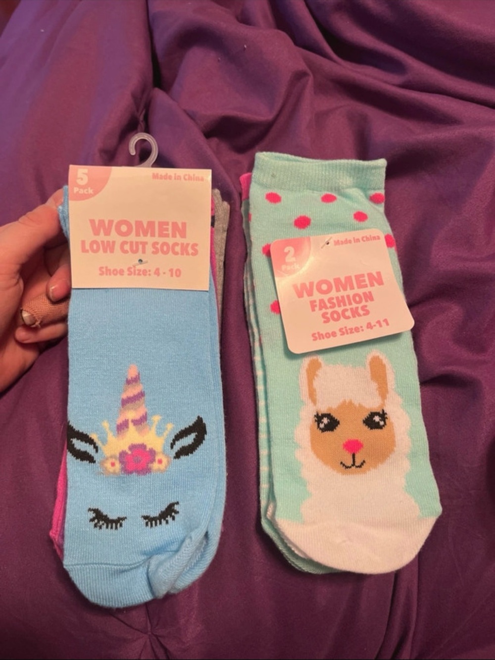 Women’s Cute Unicorn & Llama Low Cut Sock packs